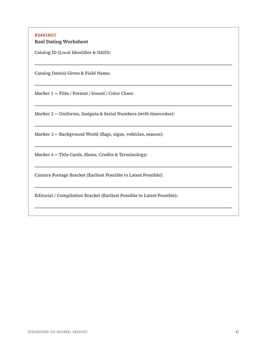 Interior page with a printable research log worksheet